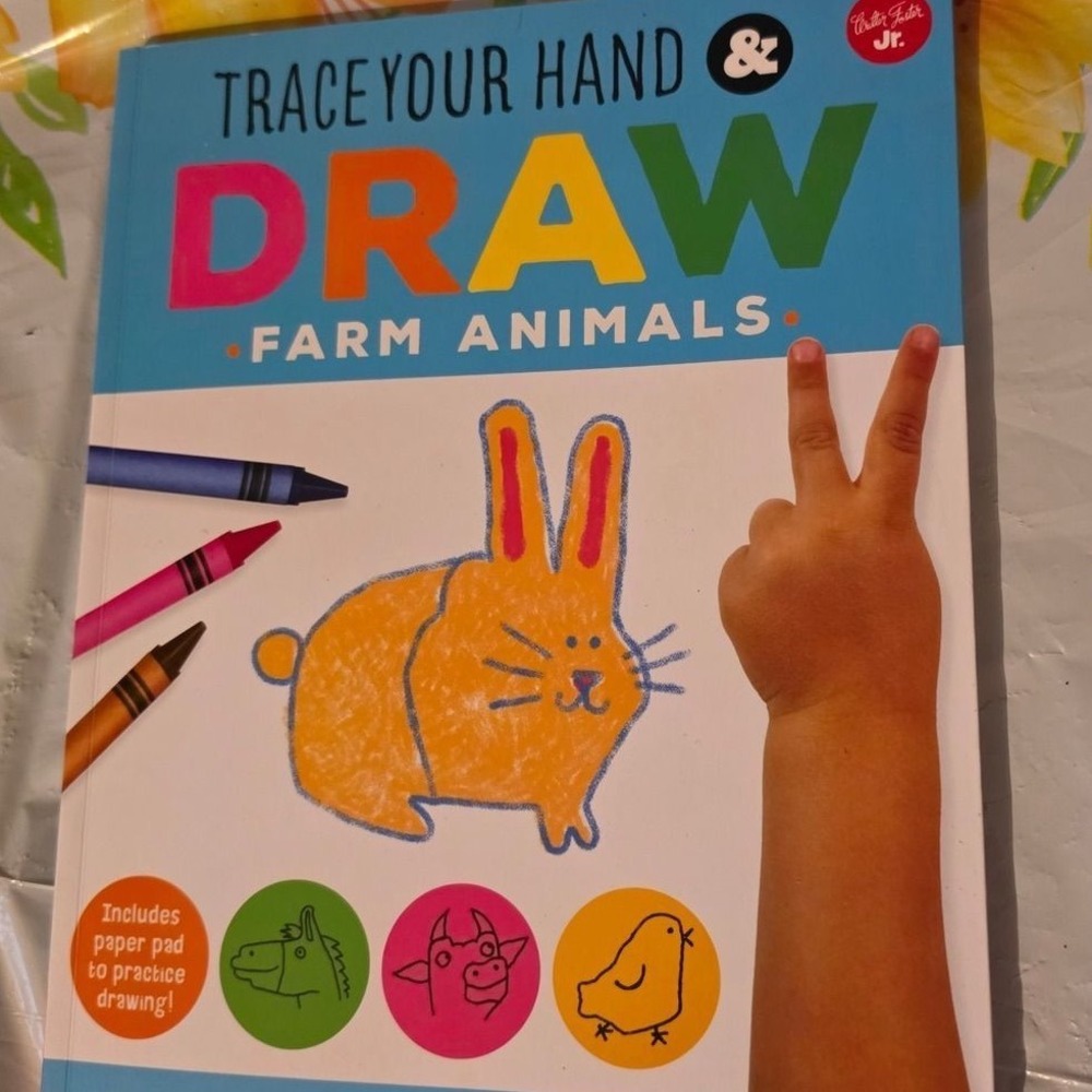 Trace Your Hand and Draw Farm Animals Walter Foster Jr Activity Book Kids Draw